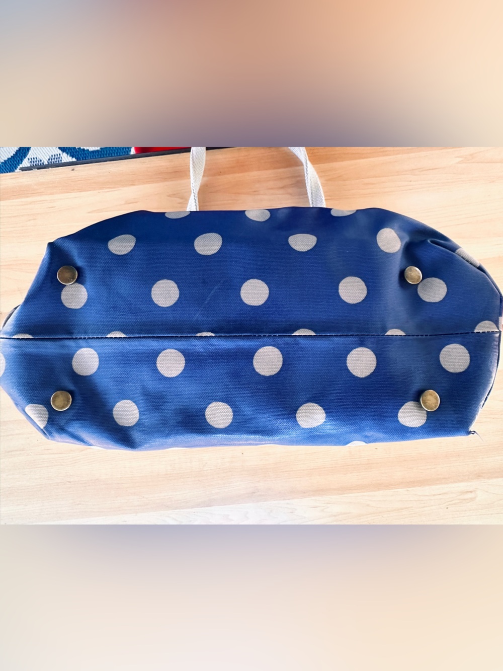 Cath Kidston Navy and Cream Polka Dot Tote - Picture 13 of 14